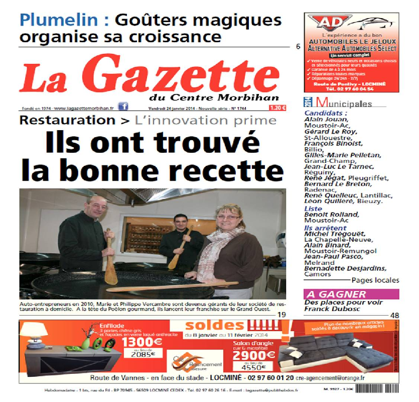 La presse parle d'Au Poêlon Gourmand...