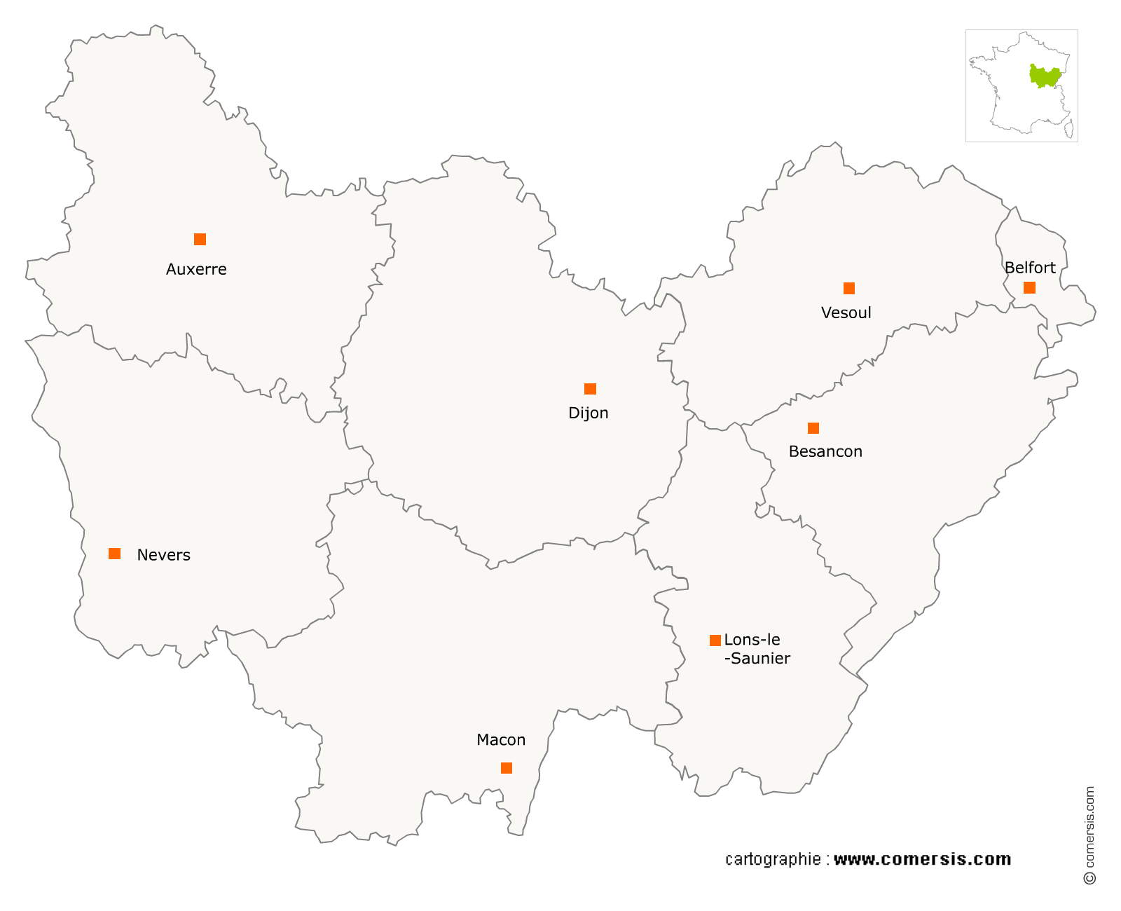 carte de la region